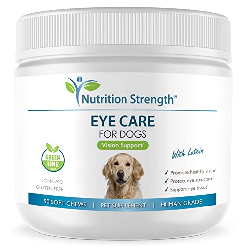 Nutrition Strength Eye Care For Dogs Daily Vision Supplement With Lutein, Zeaxanthin, Astaxanthin, Coq10, Bilberry Antioxidants, Vitamin C, Vitamin E Support For Dog Eye Problems, 90 Soft Chews #TOP5