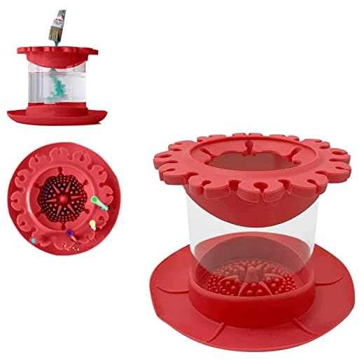 Zzzhoujiang Paint Brush Cleaner Rinse Cup (All-in-One) Fine Art Paintbrush Cleaning Cup with Palette and Brush Organizers,Pigment Rinse Cups for Painting