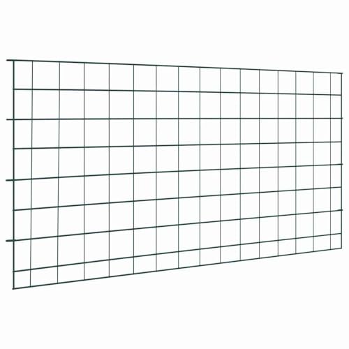 Homgoday Teichzaun Set 5 pcs Grün 100 x 50 cm Stahl Zaun Model42017314