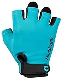 Harbinger Guantes de Levantamiento de Pesas Power 2.0 – Palma de Cuero Acolchada, Dedos Cortos, Ajuste Transpirable, Correa de Muñeca, Protección de Agarre y Callos – Unisex, Aqua, Pequeño