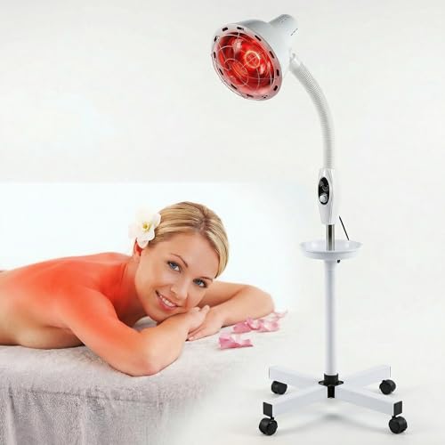 SCDGRW Infrared Heat Lamp, 275W Red Light Therapy Lamp - Near Infrared Heat Lamp with Adjustable Stand, Neck Shoulder Back Muscle Relaxation, Home Use