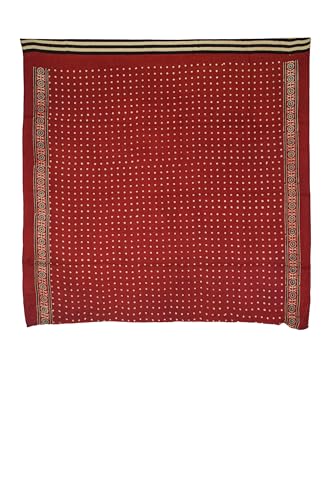Image of Ethnics of Kutch Womens Ajrakh Modal Silk Natural Dye Golden Border Hand Block Print Saree with Blouse Piece - 5.5 Mtr Length (Black 03501A)