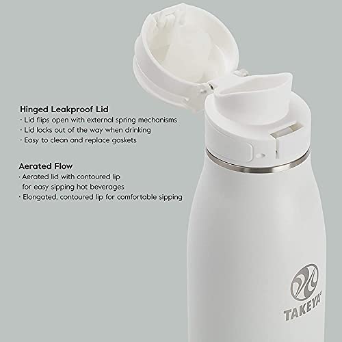 Image of Takeya Traveler Stainless Steel Travel Coffee Mug with Flip-Lock Lid (25 oz, Aqua)- Leakproof Insulated Mug for Coffee & Tea