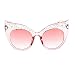 Star Engraving Sparkle Bat Shape Cat Eye Retro Sunglasses All Pink