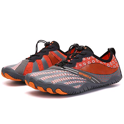 DATOU Aqua Schuhe Männer Barfuß Fünf Finger Socke Wasser Badeschuhe Atmungsaktives Wandern Wating Schuhe(Size:36) Cover