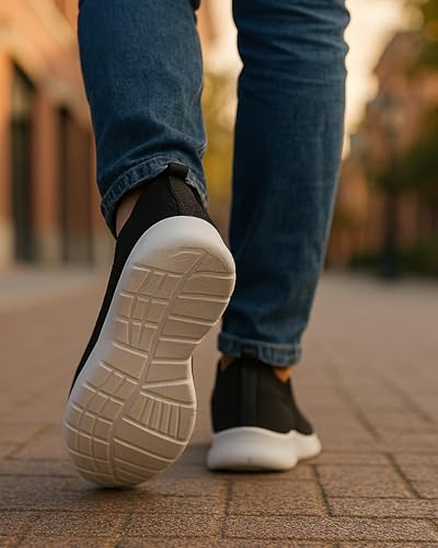 Image of Kraasa Tread Walking Shoes for Men | Knitted Slip-On Sneakers