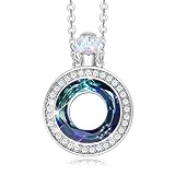 Colgante de collar de oro para mujer adornado con cristales de botella de perfume de rosa de 18 quilates redondo de plata