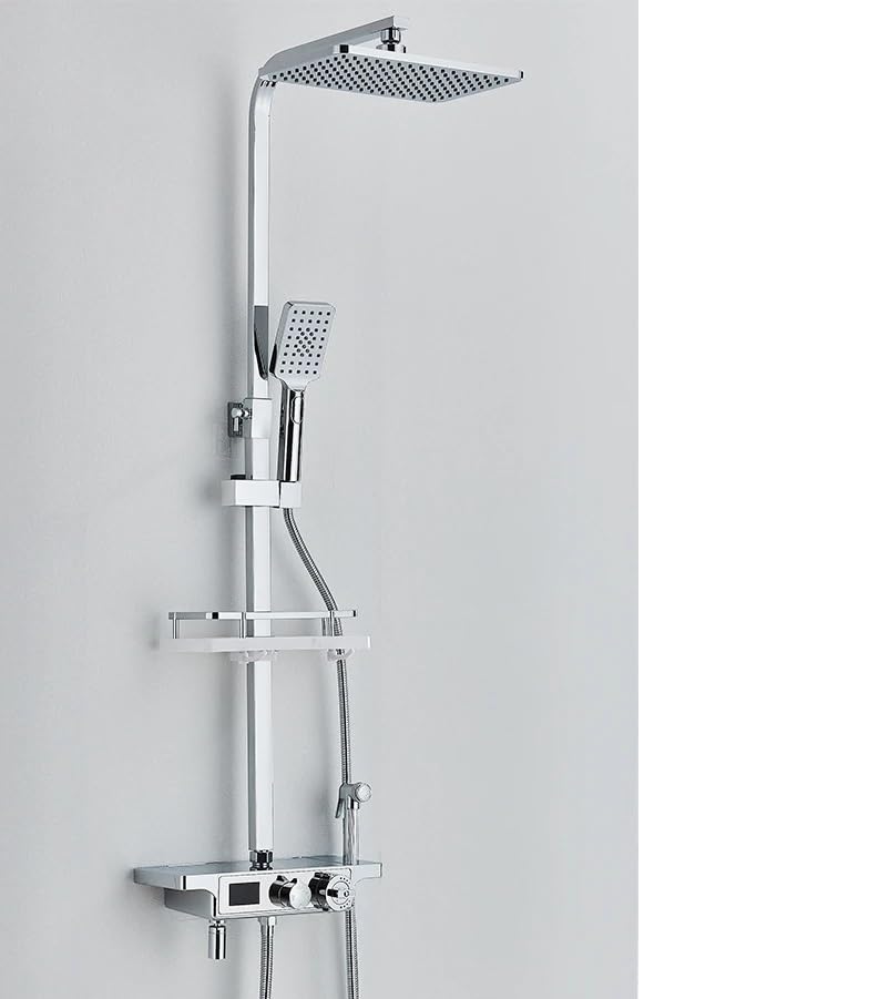 Système de douche à effet pluie noir pour douche relaxante
