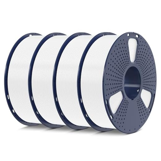 SUNLU 4kg PLA 3D Printer Filament Bundle, Neatly Wound PLA Filament 1.75mm ±0.02mm, Individually Vacuum Packed, 4kg in Total, 1kg per Spool, 4 Pack, 4000g, 4White