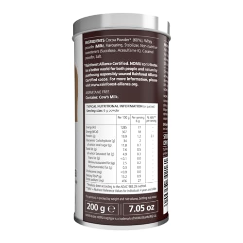Nomu Skinny 60% Cocoa Hot Chocolate (33 Servings) | 20 Calories Only, Keto Diet Drink, Low Gi thumb #7