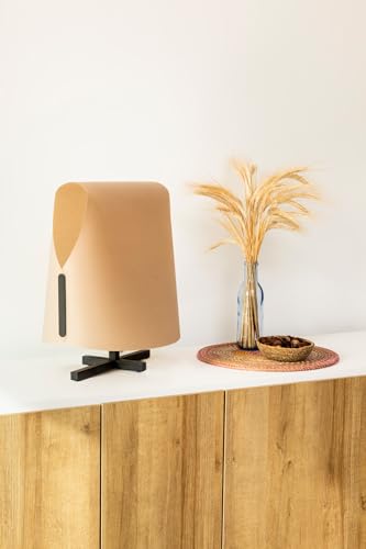 LUANG M Lampe table noire/camel éclairage doux de chevet