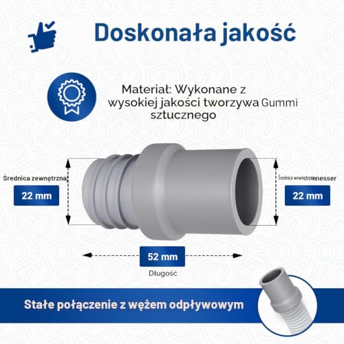 ZESTAW Złączka węża odpływowego VIOKS + 2 obejmy 20-32mmØ