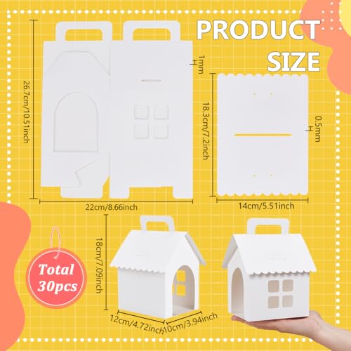 BENECREAT 30 Packung Partygeschenkboxen Für Hunde 10x12x18cm Weiße Hundehüttenboxen Mit Quadratischem Fenster Für Die Dekoration von Geburtstagspartys Zur Adoption von Welpen