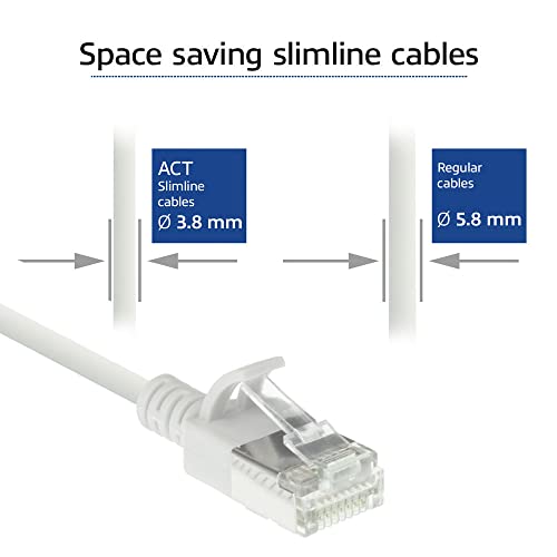 ACT CAT6a Network Cable, U/FTP LSZH LAN Cable, Thin 3.8 mm Slimline, Flexible Snagless CAT 6a Cable with RJ45 Connector - Image 4