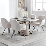 BFZ Velvet Dining Chairs Set of 4, Swivel Upholstered Dining Chairs with Tufted Back, Modern Kitchen Chairs Accent Chair for Dining Room, Kitchen, Vanity, Living Room