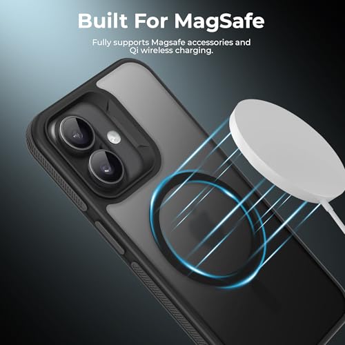 Image of A rtistque Compatible with Safe Frosted Ultra Matte Back Cover Case for iPhone 16 | Smooth Sides with Grip | Stylish Protective Design | Raised Camera Edges | Back Cover - Black
