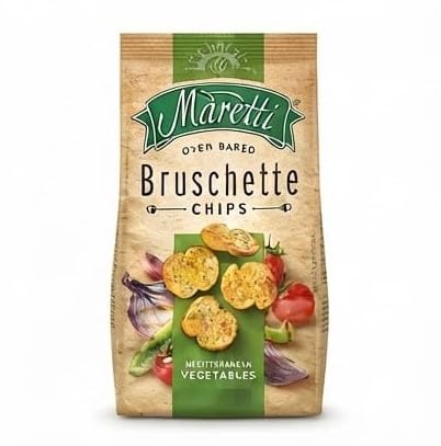 Maretti Bruschette Chips Mediterranean Vegetables, By Febora, Oven Baked, 70g-image-2