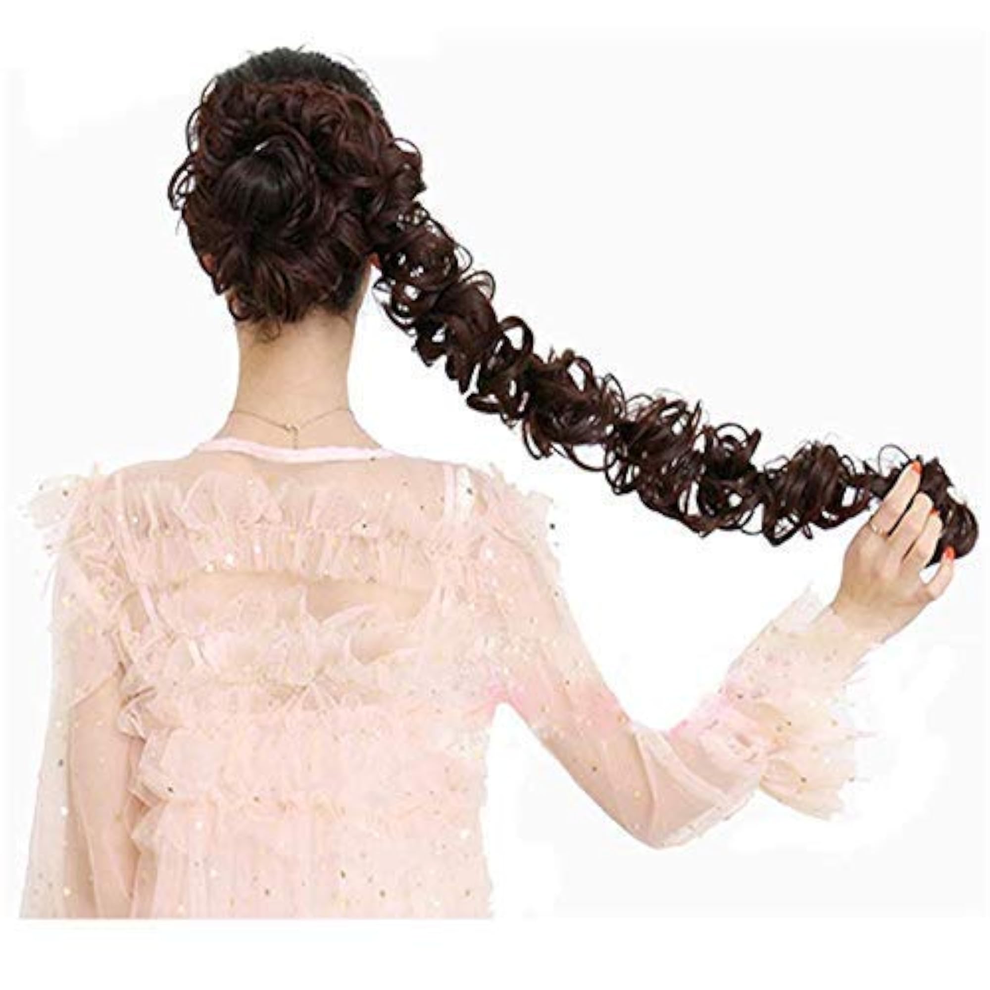 Curly Messy Hair Rope Frill Extension, Blonde with Black