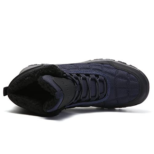 Skdoiul Snow Boots For Men Winter Shoes The Cold Weather Outdoor Walking Shoes Insulated With Fur Warm Waterproof Ankle Boot Navy Blue Size 11 #TOP2