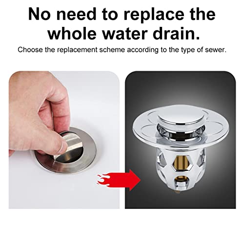 Universal Bathroom Sink Stopper, For 1.33-1.57 Inch Us Standard Basin Pop Up Sink Drain Strainer, Universal Washbasin Water Head Leaking Stopper, Pop Up Drain Stopper For Bathroom (Rose Gold) #TOP4