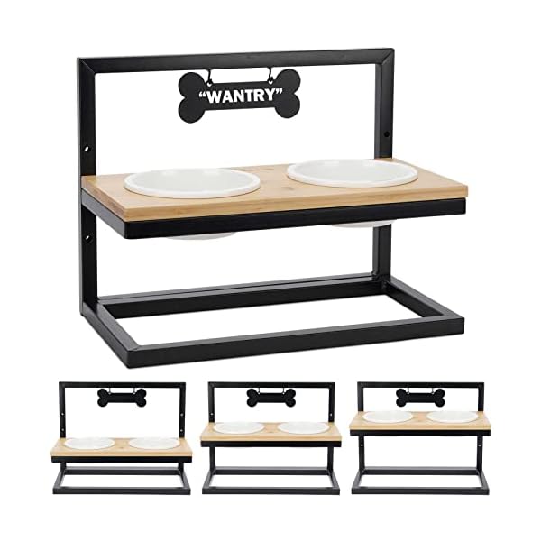 WANTRYAPET Elevated Dog Bowls Adjustable to 3 Heights with Marker, Antirust Stainless Steel Frame Raise Pet Feeder for Dog, Update Break-Resistant/Safe Melamine Food and Water Bowls, Black – Patented WANTRYAPET Elevated Dog Bowls Adjustable to 3 Heights with Marker, Antirust Stainless Steel Frame Raise Pet Feeder for Dog, Update Break-Resistant/Safe Melamine Food and Water Bowls, Black – Patented