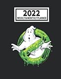  2022 Weekly & Monthly Planner: Ghọstbusters Ghọst Bụsters Classic Slime Ghost Logo Size 8.5 x 11 Calendar Schedule Organizer with 12 Monthly and 52 Weekly Pages for Women, Home, School and Office