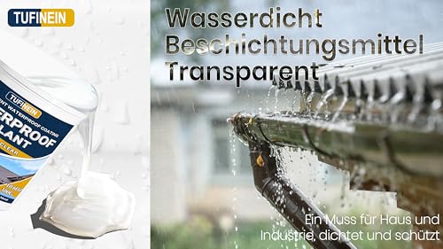 Transparenter Wasserdichter Beschichtungsmittel 300G, TUFINEIN Wasserdichte Isolier-Dichtstoff-Emulsion Leck Wasserdichter Universalabdichtung Unsichtbare, Innen und Außen Dichtmasse Wasserdicht