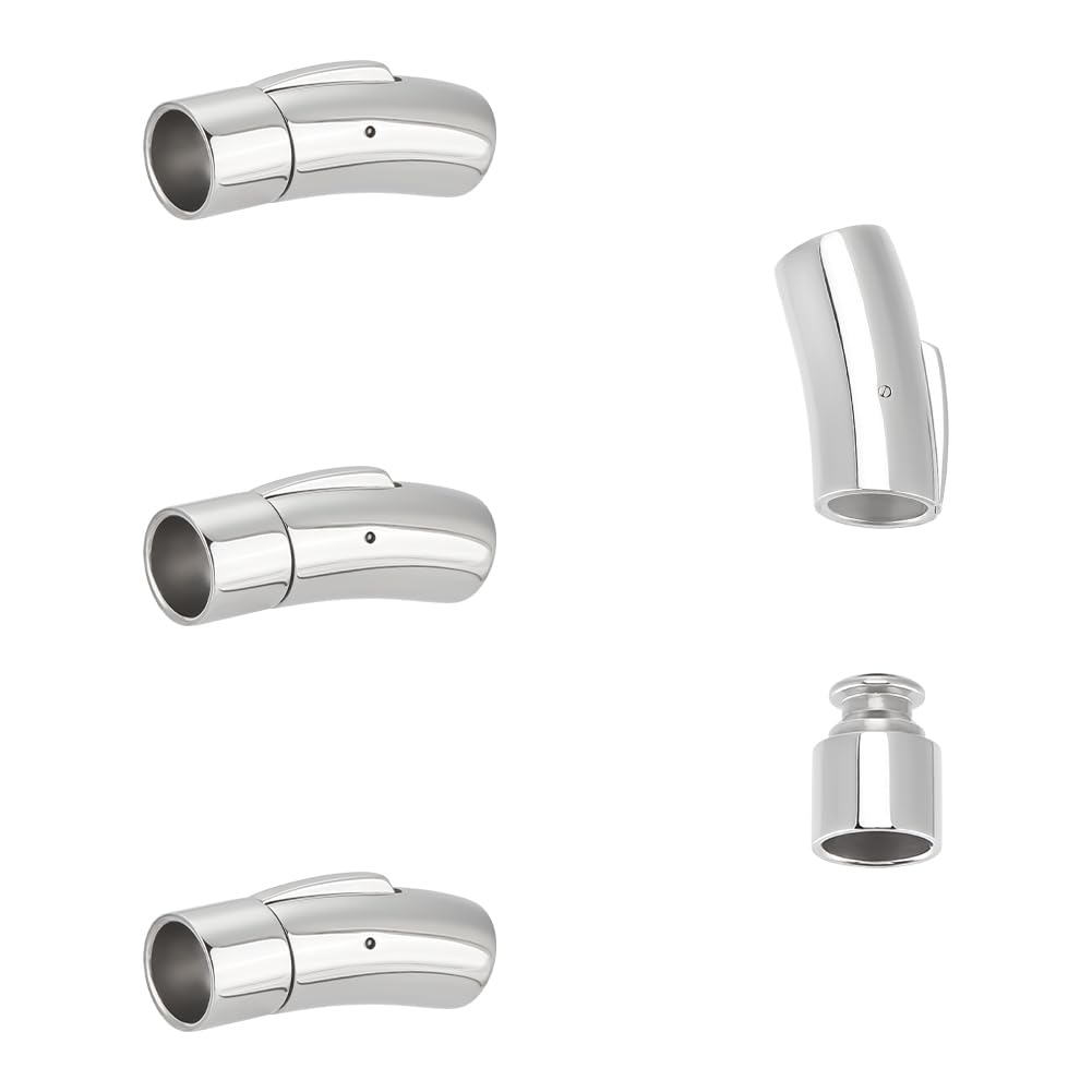 UNICRAFTALE 4 pz Fermagli per Bracciale 316 chiusure Chirurgiche A Baionetta In Acciaio Inossidabile Chiusure per Collana A Baionetta A Colonna Fermagli per Cordoncino In Pelle per Bracciali