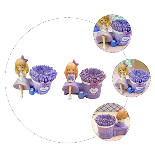 Lavender Girl pot à crayons en résine robuste, le cadeau de bureau idéal