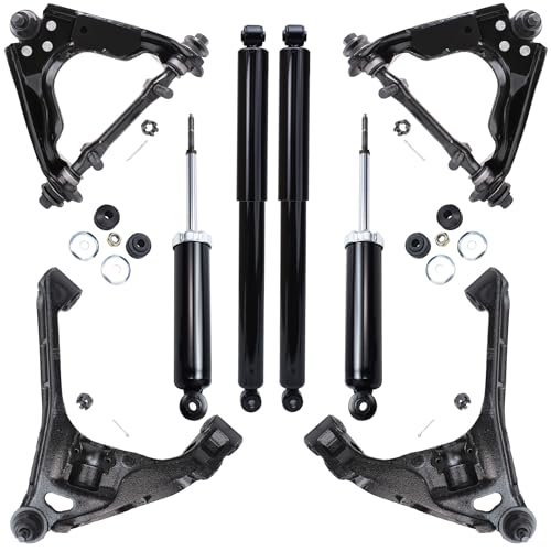 Image of Detroit Axle - 4WD Front 8pc Suspension Kit for 00-04 Dodge Dakota 00-03 Durango 2000 2001 2002 2003, 4 Upper & Lower Control Arms 4 Front and Rear Shock Absorbers Replacement