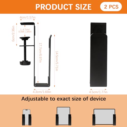 2 Bases Ajustables Para Laptop De Escritorio, Negro miniatura 2