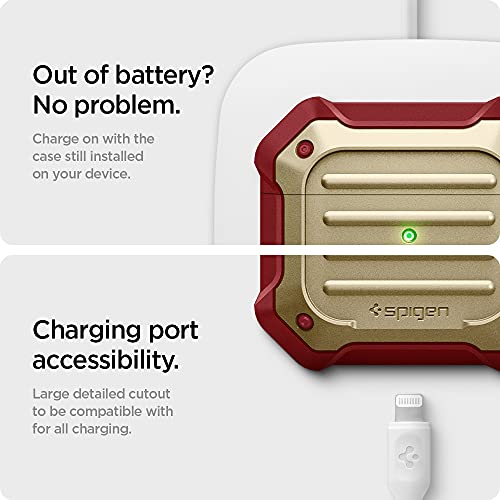 Spigen Tough Armor Designed For Airpods 3Rd Generation Case Protective Airpods 3 Case With Keychain (2021) [Dual Layer Solid Protection] - Metallic Gold #TOP6