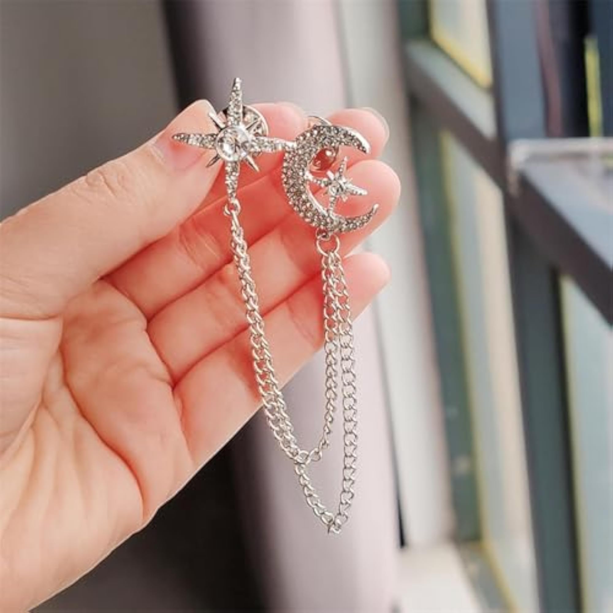 Tassel Chain Brooch Men Chic Durable for Celebration
