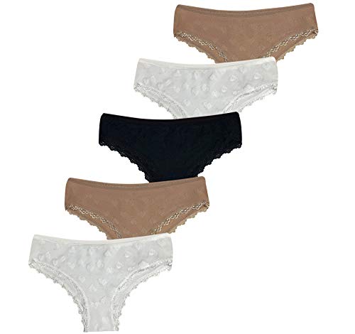 Photo de Nicoletta Lot de 5 culottes pour femme - Taille 36 38 40 42 - Multicolore - Medium