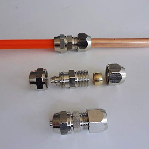 Fitting STQC Plastic Hose OD 1/4" or 6mm ID 5/32" or 4mm Pneumatic Quick Connector to Compression 1/4" OD Tube
