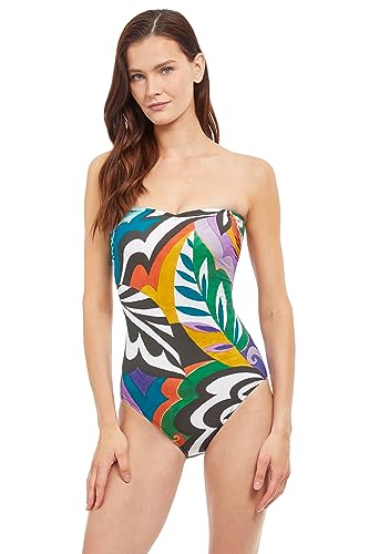 Maillot de bain bandeau une pièce Gottex Tribal Art sculpté pour femme chic
