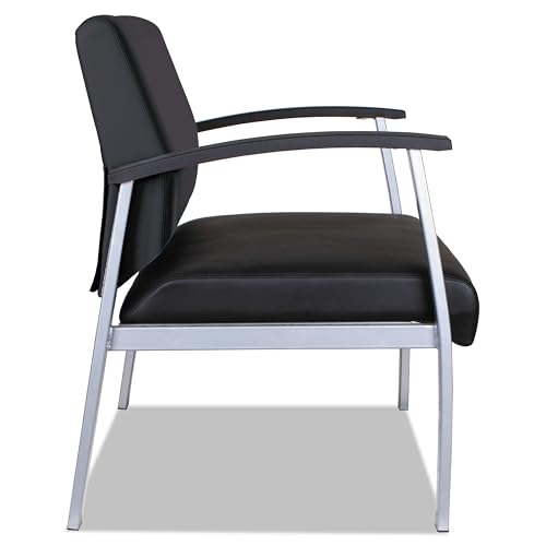 Alera alera metalounge Series bariatric Guest Chair, 30.51" x 26.96" x 33.46", Black seat, Black Back, Silver Base - Thumbnail 5
