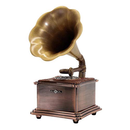 Zyy Retro Gramófono Perezoso Clásico Bluetooth Altavoz con Doble Estéreo Grabar Vendimia Fonógrafo (Color : C)
