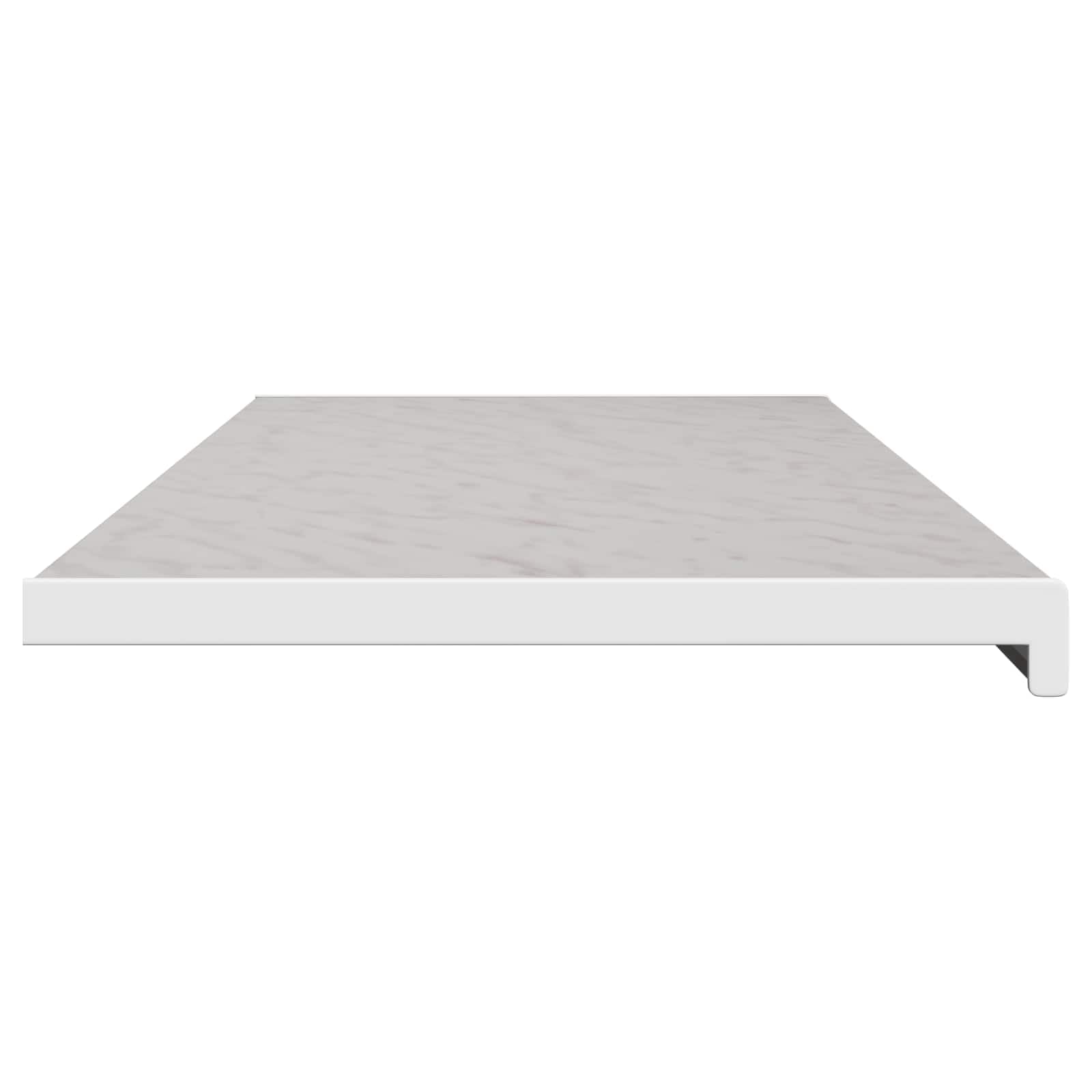 davanzale moderno in PVC, 160 x 45 x 4,5 cm, effetto marmo bianco, per interni ed esterni, facile da pulire, resistente all'umidità, facile da montare con adesivo standard