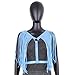 Aislor Punk Faux Leather Fringe Shrugs Harness Belt Fashion Rivet Waist Belts Trendy Fringed Shawl Cape Blue One Size