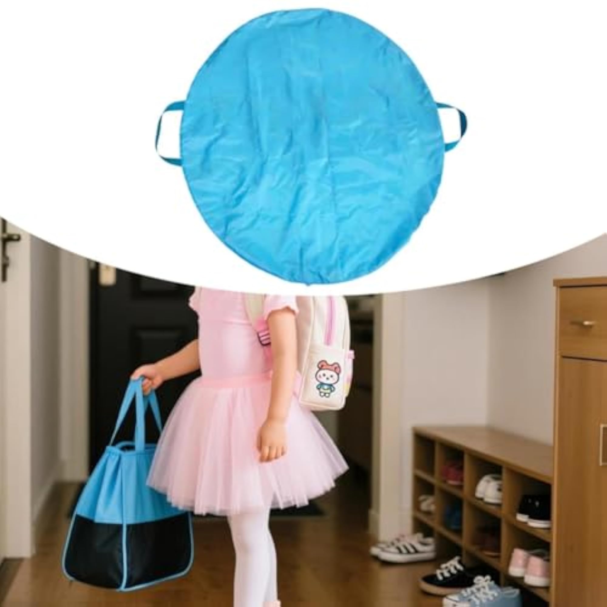Garment Bag for Kids, Soft Pancake Dance Bag, Blue 80CM