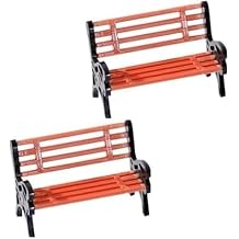 2 Pcs Miniature Park Bench Set, Mini Park Street Seats Bench Chairs Kit Dollhouse Furniture DIY Accessories for Fairy Garden Decor, Decorations