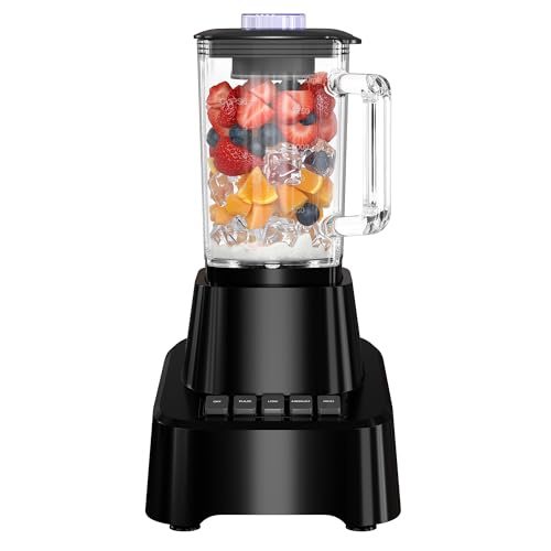 Image of OLIXIS Professional Blender for Smoothies, Full-Size Kitchen Blender with 850 Peak Watts & 54oz Large Glass Pitcher, 4 Speeds with Pulse for Ice Crushing Frozen Fruits, Dishwasher Safe, Black
