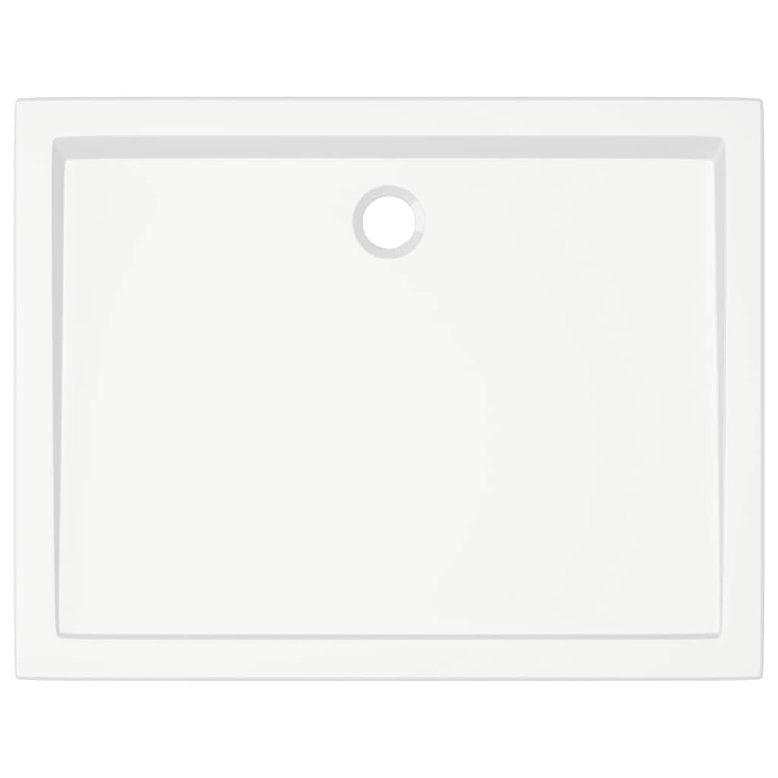 Plato de Ducha Moderno de ABS con Fibra de Vidrio, Blanco, 80x100x4cm, Bajo Umbral