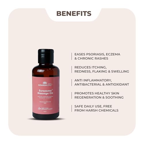 Image of SONARK'S NISARGA HERBS Sorozema Oil (100ml) - Ayurvedic Relief for Dry, Flaky & Psoriasis-Prone Skin - Natural Herbal Hair & Body Oil for Scalp Care, Dandruff & Redness Support