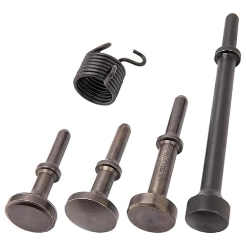 Air Hammer Bits Set, Air Hammer Smoothing Bit Set, 0.401 Air Hammer Bits, Pneumatic Hammer Bits, Extended Length Pneumatic Chisel Bits with Spring by HOOTO(5Pcs) Cover