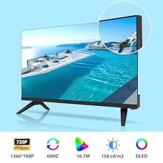 Antteq AE24H5C-Q1 Téléviseur 24 Pouces (60 cm) HD avec 12V – sans Smart TV, Triple Tuner DVB-C/T2/S2, Mode Hôtel, Audio Dolby, Connectiques SCART & CI+ – Idéal pour Camping-Car, Hôtel