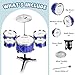 Toddler Drum Set Kids Jazz Drum Kit 8 Piece - Educational Percussion Musical Instruments Toy Playset Christmas Birthday Gift for Boys Girls, Blue