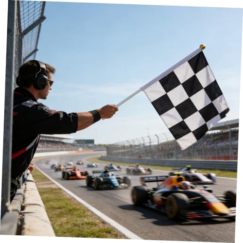 Banderas de cuadros para carreras TOYANDONA | Pack de 10 minibanderas para circuitos 7