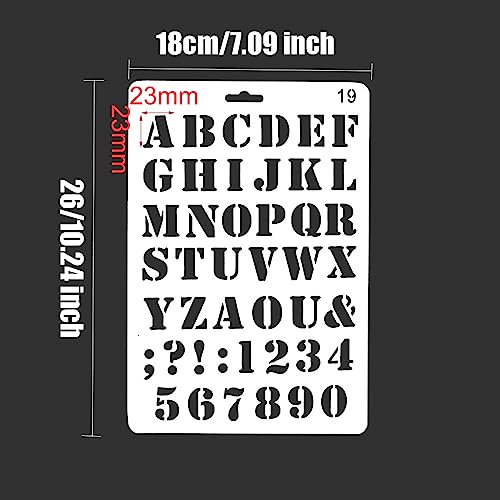 XNJIHWA 6Pcs Alphabet Stencil Set Plastic Stencils Letters Calligraphy Stencil Letter Stencils for Crafts Reusable DIY Craft Spraying Painting Drawing Diary Scrapbook - Image 2